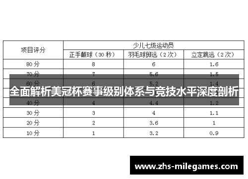 全面解析美冠杯赛事级别体系与竞技水平深度剖析